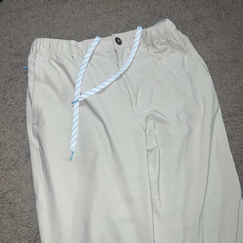 Chubbies Everywear Pants Men's M Ivory Stretch Drawstring Chino (Inseam 29)